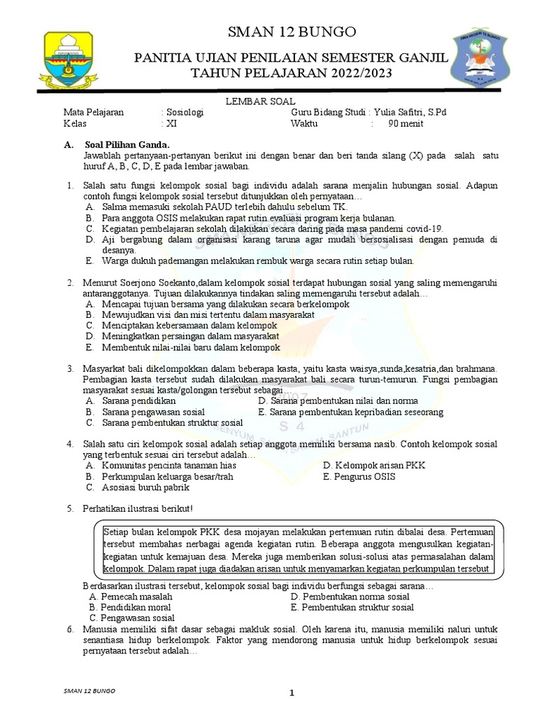 7 Contoh Soal Sosiologi Kelas 10 Semester 2 yang Sering Keluar Ternyata Mudah Dikerjakan 7 Contoh Soal Sosiologi Kelas 10 Semester 2 yang Sering Keluar Ternyata Mudah Dikerjakan