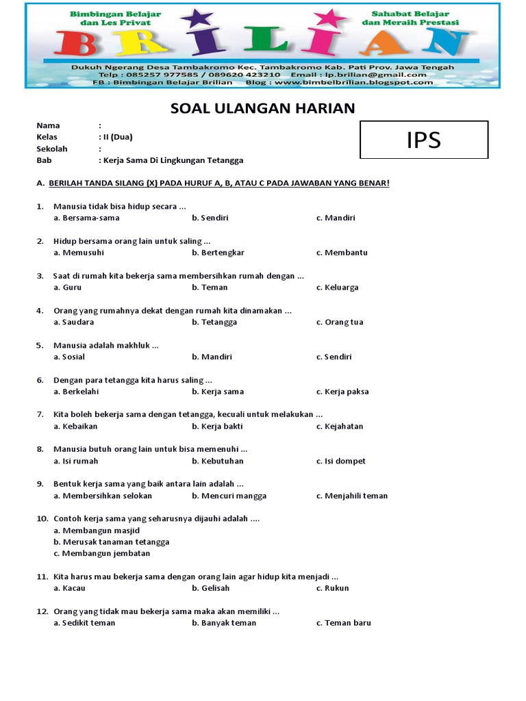 7 Rahasia Latihan Soal Ulangan IPS Kelas 2 SD Semester 1 Agar Anak Makin Cerdas Teruji 7 Rahasia Latihan Soal Ulangan IPS Kelas 2 SD Semester 1 Agar Anak Makin Cerdas Teruji