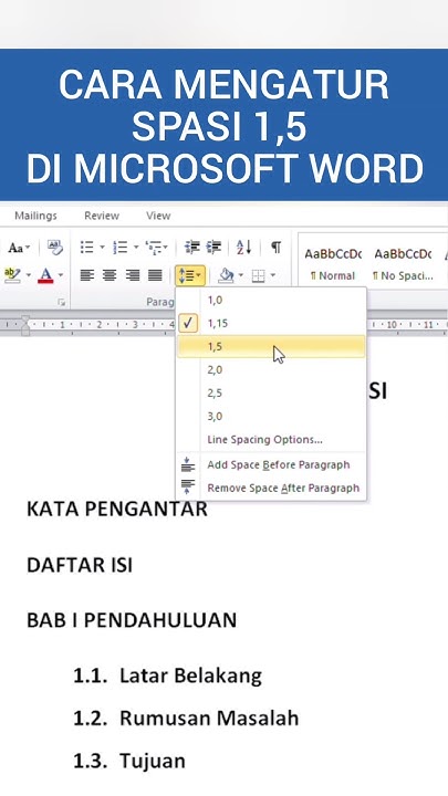 Cara Mengatur Spasi 1 5 di Microsoft Word Jarak Baris - YouTube