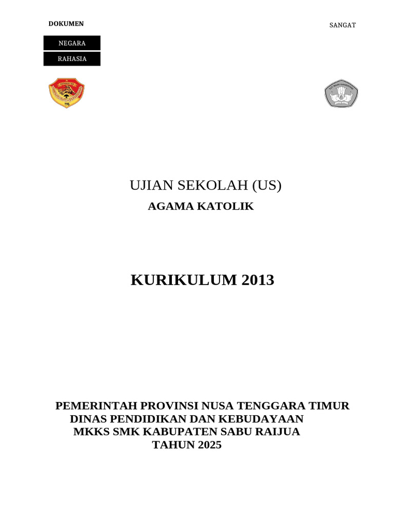 Ujian Sekolah Agama Katolik 2025 PDF Ujian Sekolah Agama Katolik 2025 PDF