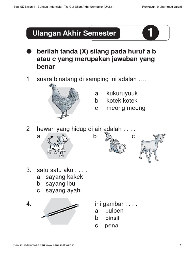 5 Contoh Soal Bahasa Indonesia Kelas 1 SD Semester 2 Tahun 2026 yang Wajib Dikuasai 5 Contoh Soal Bahasa Indonesia Kelas 1 SD Semester 2 Tahun 2026 yang Wajib Dikuasai