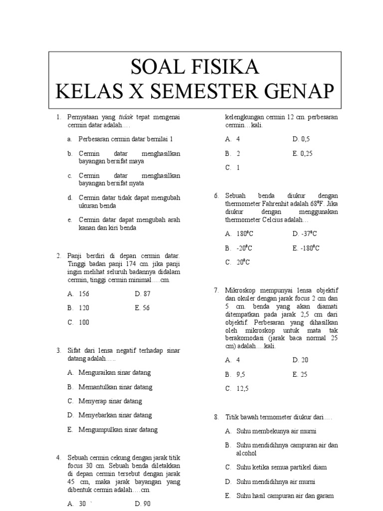 Menguasai Fisika Kelas 10 Semester 2 Panduan Lengkap dengan Contoh Menguasai Fisika Kelas 10 Semester 2 Panduan Lengkap dengan Contoh
