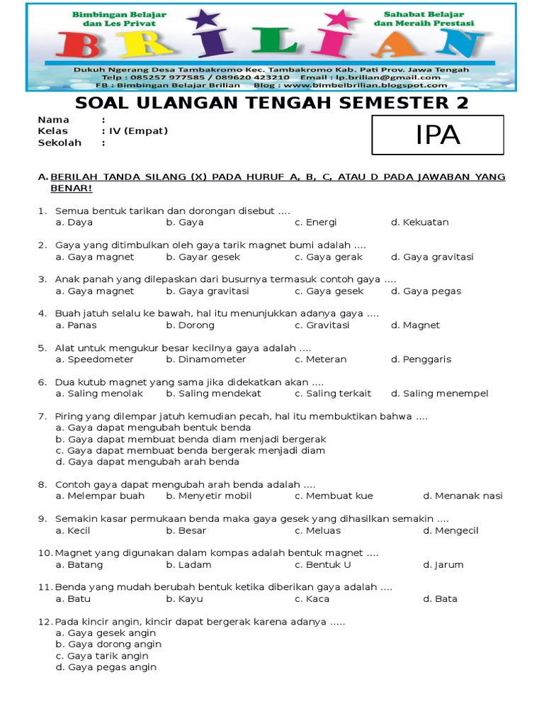 50 Soal dan Jawaban IPA Kelas 4 Dau: Rahasia Raih Nilai Sempurna Ujian Sekolah SD