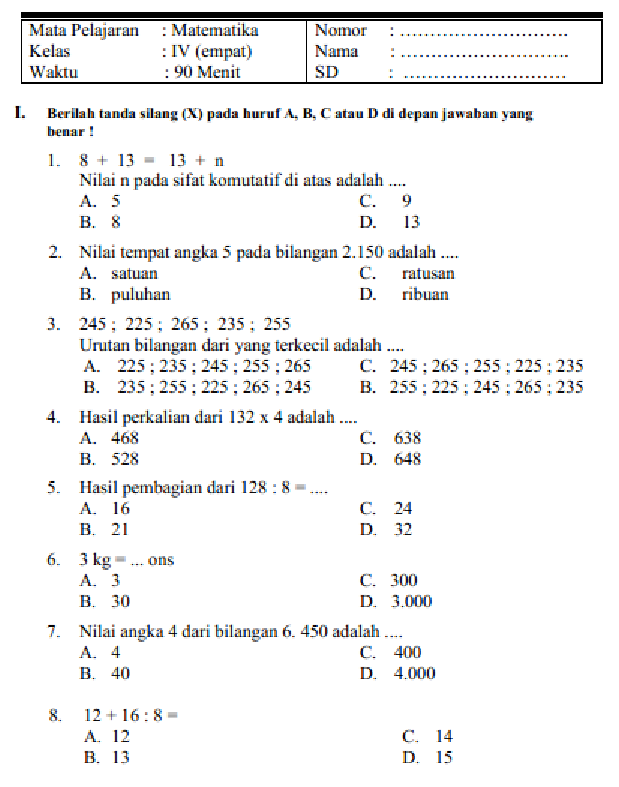 7 Contoh Soal dan Jawaban Tematik 1 Kelas 4 yang Wajib Dikuasai Sebelum Ujian 7 Contoh Soal dan Jawaban Tematik 1 Kelas 4 yang Wajib Dikuasai Sebelum Ujian