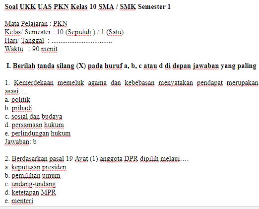 7 Rahasia Contoh Soal UAS PKN Kelas 10 Semester 1 K13 yang Wajib Tahu Sebelum Ujian 7 Rahasia Contoh Soal UAS PKN Kelas 10 Semester 1 K13 yang Wajib Tahu Sebelum Ujian