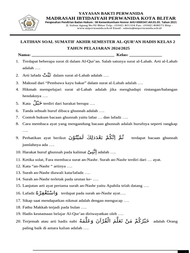 7 Rahasia Mengajar Maulid Nabi lewat Contoh Soal UAS Alqur’an Hadist Kelas 2 SD 7 Rahasia Mengajar Maulid Nabi lewat Contoh Soal UAS Alqur’an Hadist Kelas 2 SD