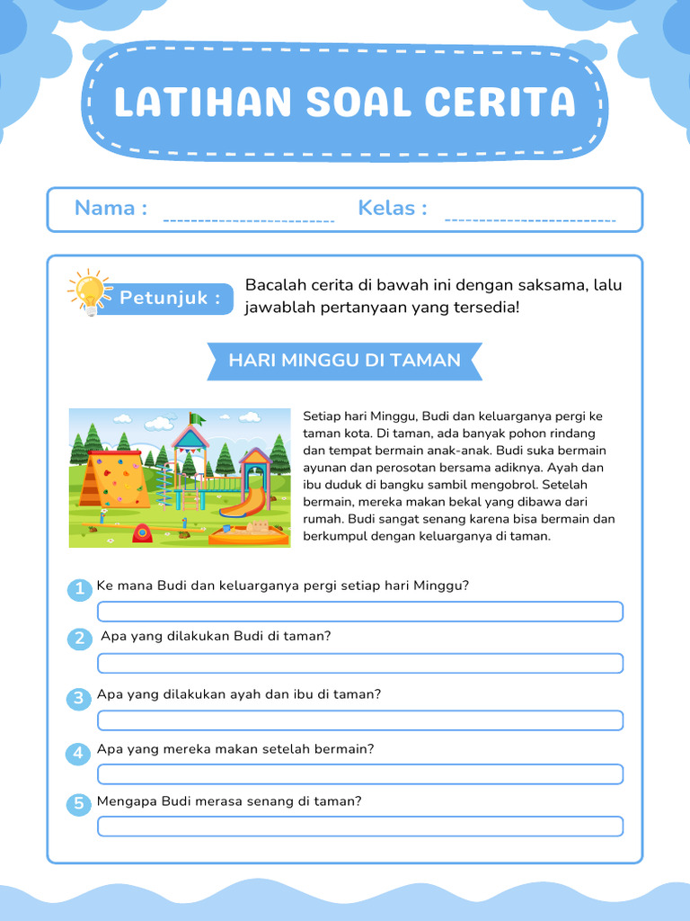 Terbukti 5 Contoh Soal Cerita Bahasa Indonesia Kelas 2 SD Kurtilas Bikin Anak Paham Cepat