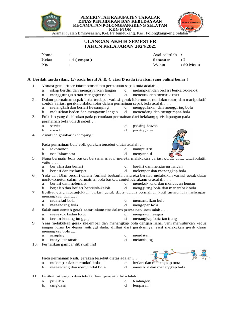 Terbukti! 7 Contoh Soal UAS PJOK Kelas 4 Semester 1 yang Bikin Nilai Meningkat Sekarang Terbukti! 7 Contoh Soal UAS PJOK Kelas 4 Semester 1 yang Bikin Nilai Meningkat Sekarang