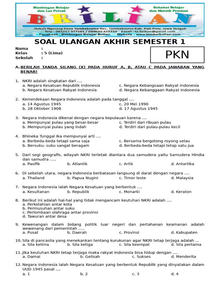 Terbukti! 7 Contoh Soal UAS PKN Kelas 5 SD Semester 1 yang Bikin Nilai Naik Seketika Terbukti! 7 Contoh Soal UAS PKN Kelas 5 SD Semester 1 yang Bikin Nilai Naik Seketika