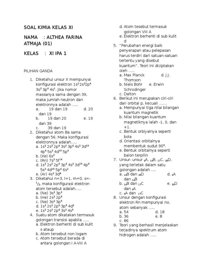 Ternyata Ini 7 Contoh Soal dan Pembahasan Kimia Kelas 11 Semester 1 yang Sering Muncul di Ujian Ternyata Ini 7 Contoh Soal dan Pembahasan Kimia Kelas 11 Semester 1 yang Sering Muncul di Ujian