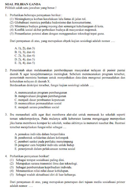 Inilah 15 Pembahasan Contoh Soal Dan Jawaban Fungsi Sosiologi Terbaru