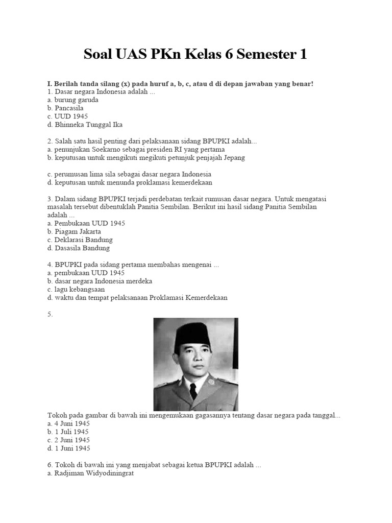 contoh soal uas pkn kelas 6 semester 1 2018 contoh soal uas pkn kelas 6 semester 1 2018