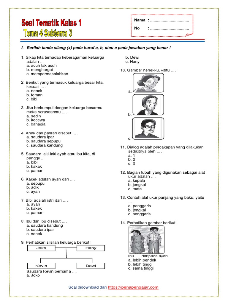 Rahasia Cepat Pintar Jawab Soal Tema 4 Kelas 1 Subtema 3 dan 4 yang Wajib Tahu Rahasia Cepat Pintar Jawab Soal Tema 4 Kelas 1 Subtema 3 dan 4 yang Wajib Tahu