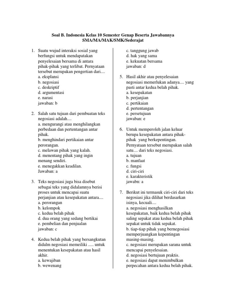 Rahasia Nilai Sempurna dengan Contoh Soal Essay Bahasa Indonesia Kelas 10 Semester 1 Kurikulum13Bab2