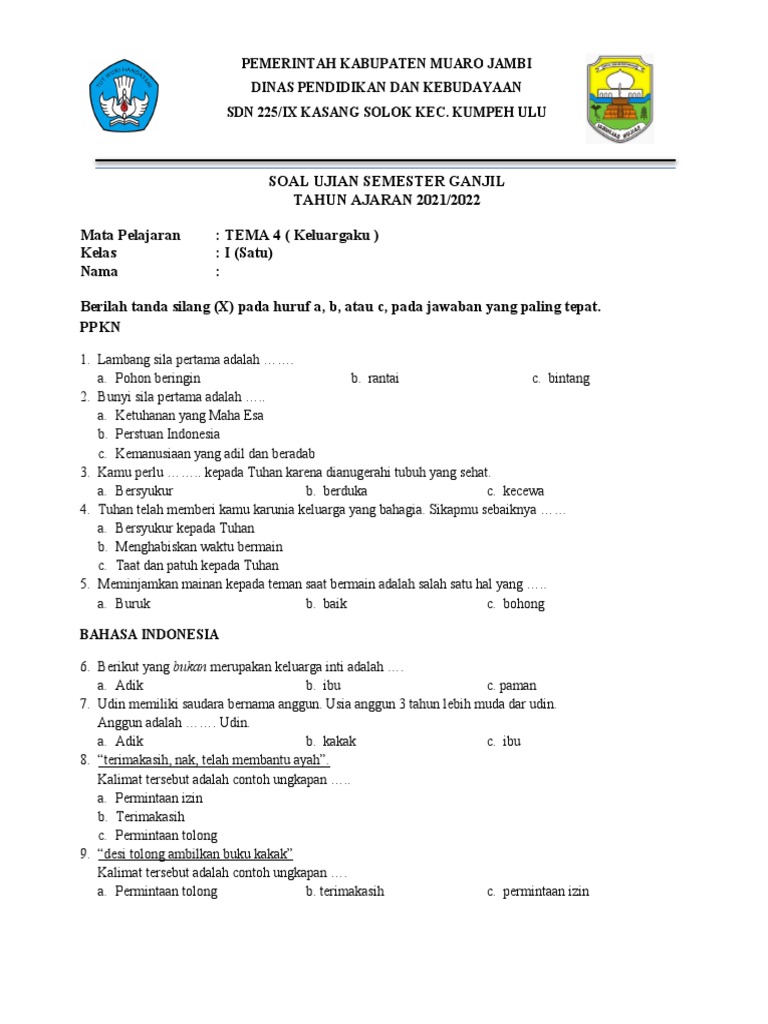 Ternyata Begini Cara Mengerjakan Soal Tema 4 Kelas 1 Agar Anak Cepat Paham