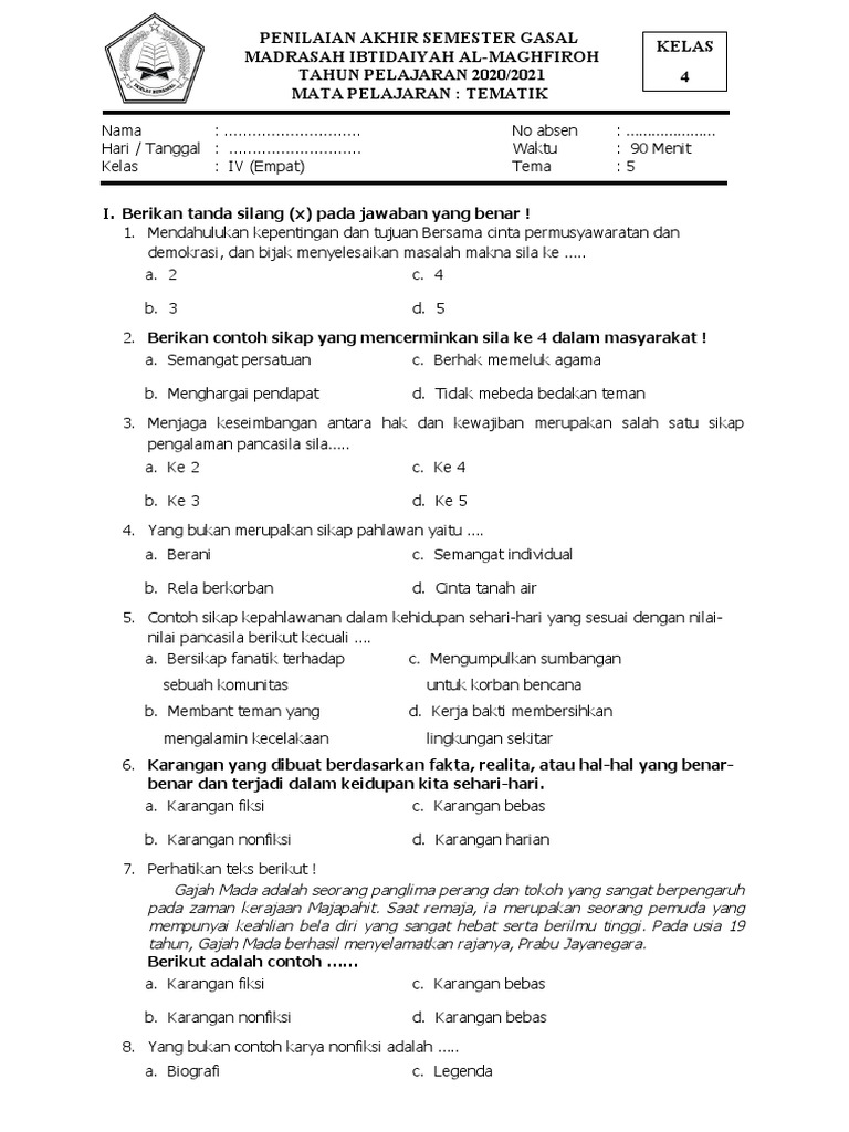 Wajib Tahu Kunci Jawaban Soal Soal Evaluasi Kelas 4 Tema 5 PB 3 Agar Nilai Sempurna Wajib Tahu Kunci Jawaban Soal Soal Evaluasi Kelas 4 Tema 5 PB 3 Agar Nilai Sempurna