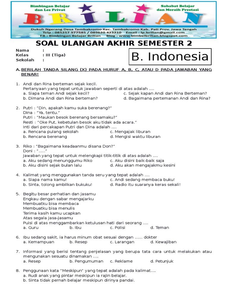 Wajib Tahu Rahasia Latihan soal soal dan jawaban sd kelas 3 semester 2 Agar Nilai Maksimal Wajib Tahu Rahasia Latihan soal soal dan jawaban sd kelas 3 semester 2 Agar Nilai Maksimal